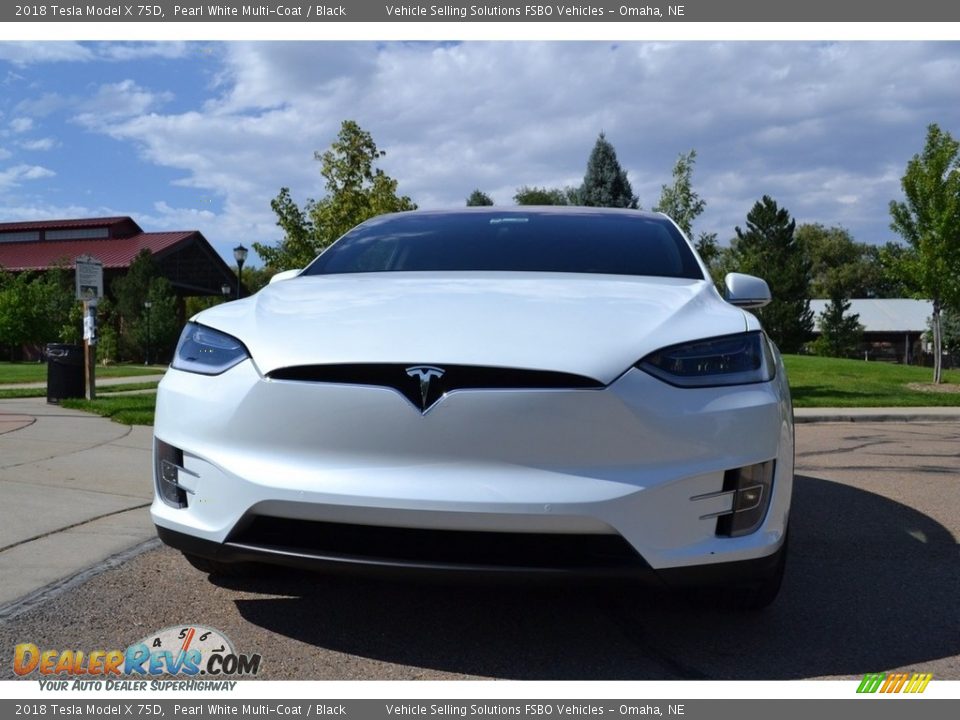 2018 Tesla Model X 75D Pearl White Multi-Coat / Black Photo #14