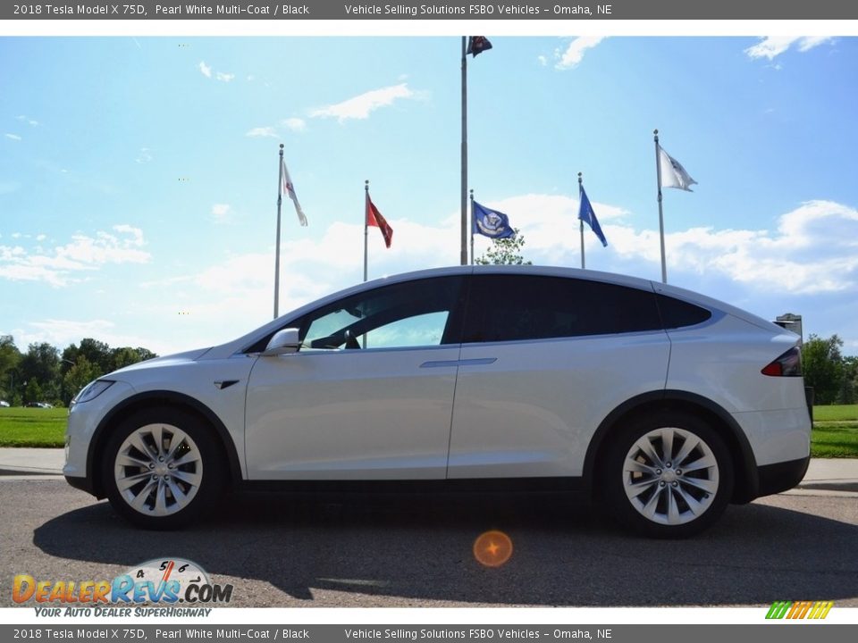 2018 Tesla Model X 75D Pearl White Multi-Coat / Black Photo #16