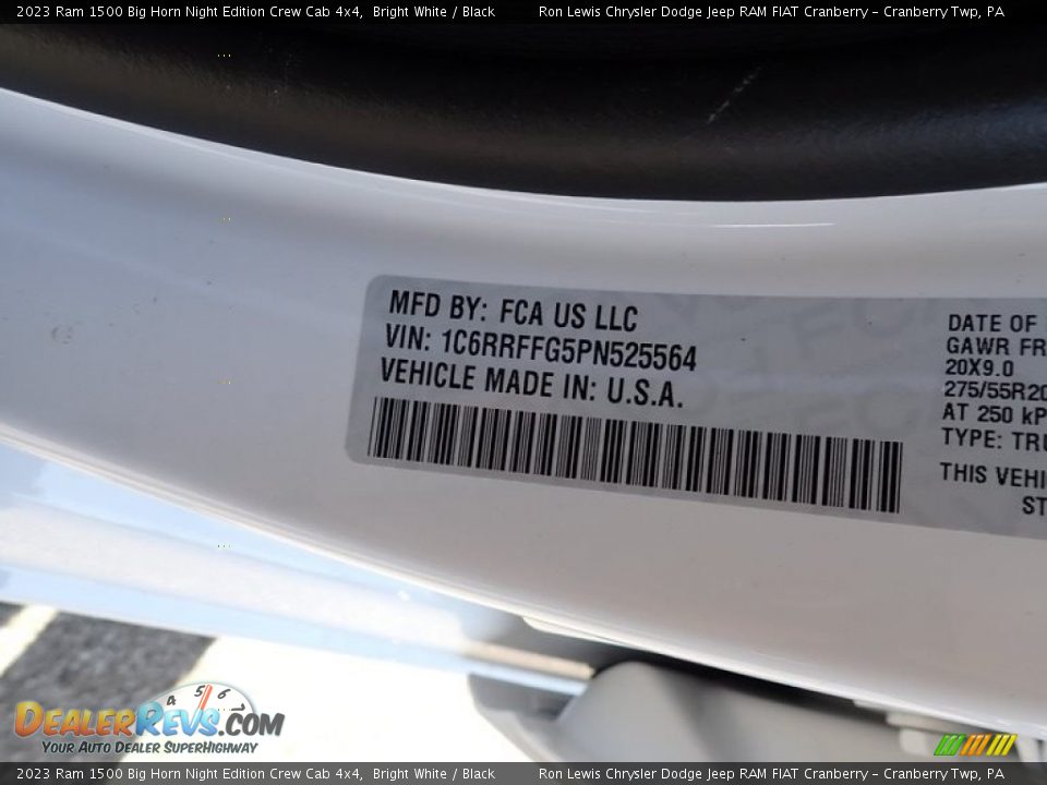 2023 Ram 1500 Big Horn Night Edition Crew Cab 4x4 Bright White / Black Photo #20