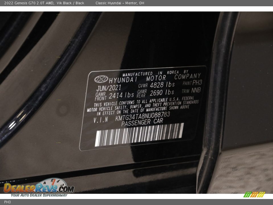 Genesis Color Code PH3 Vik Black