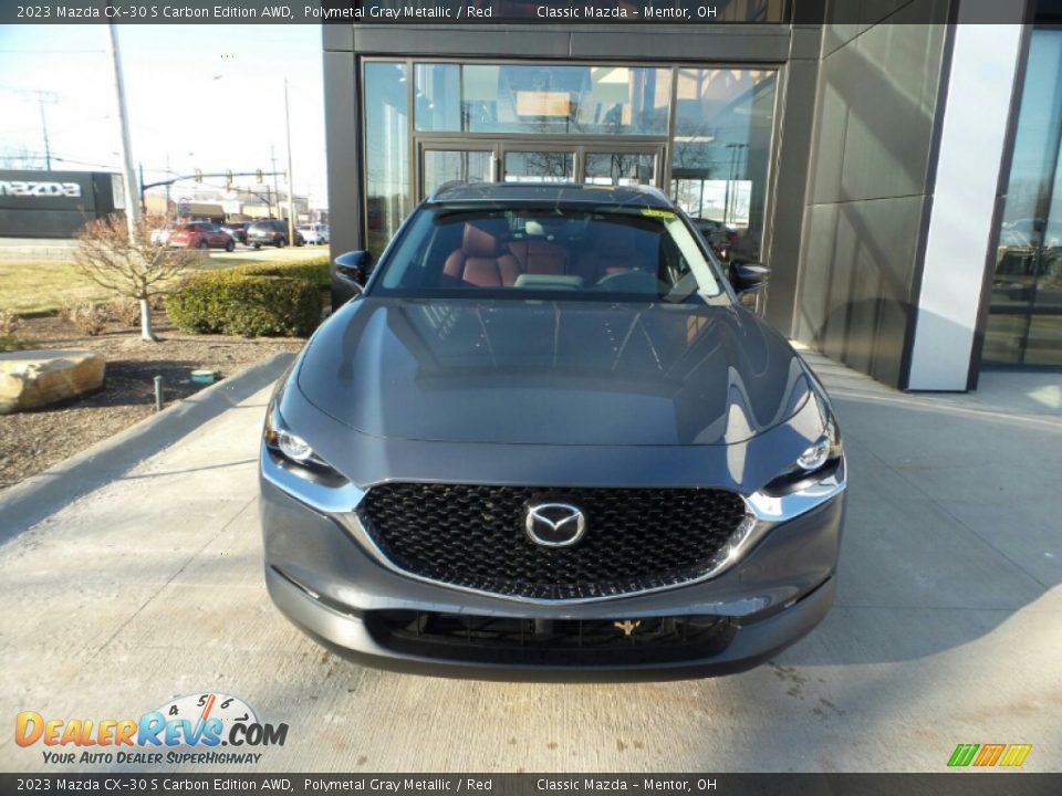 2023 Mazda CX-30 S Carbon Edition AWD Polymetal Gray Metallic / Red Photo #2