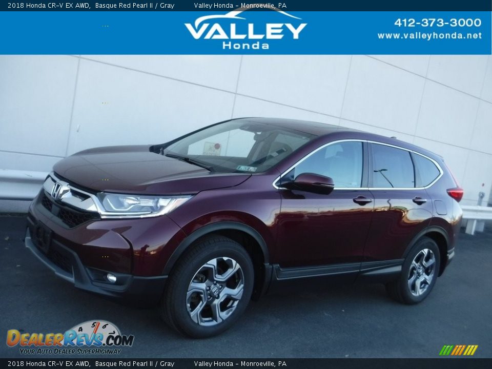 2018 Honda CR-V EX AWD Basque Red Pearl II / Gray Photo #1