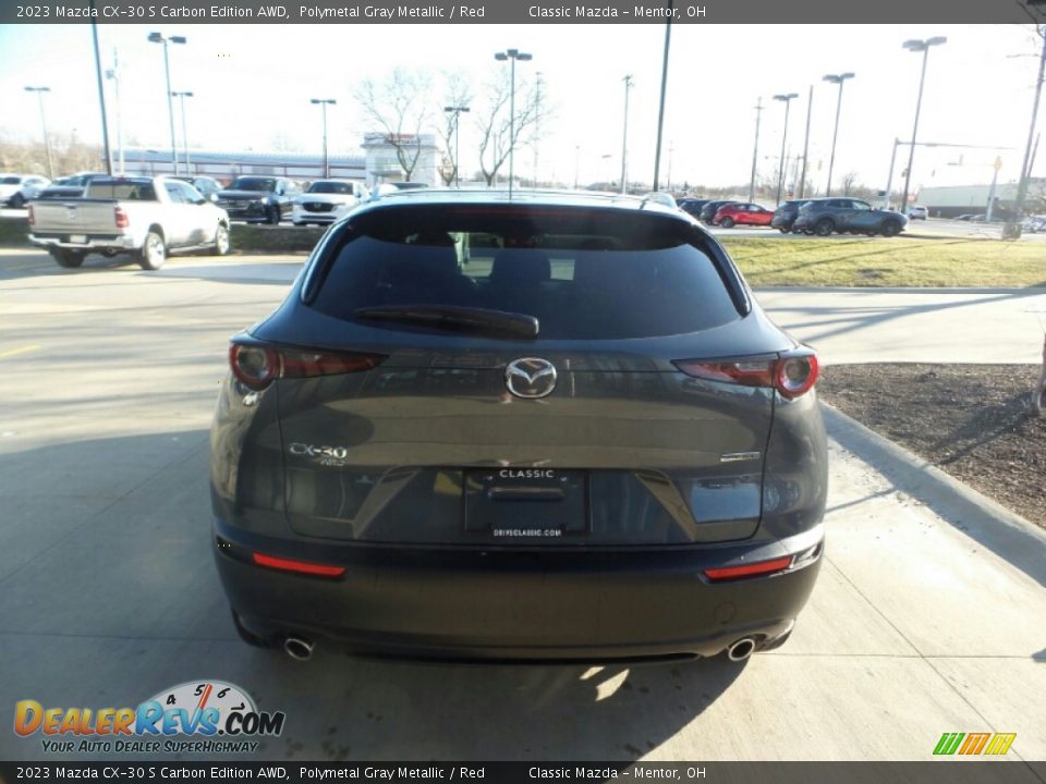 2023 Mazda CX-30 S Carbon Edition AWD Polymetal Gray Metallic / Red Photo #5
