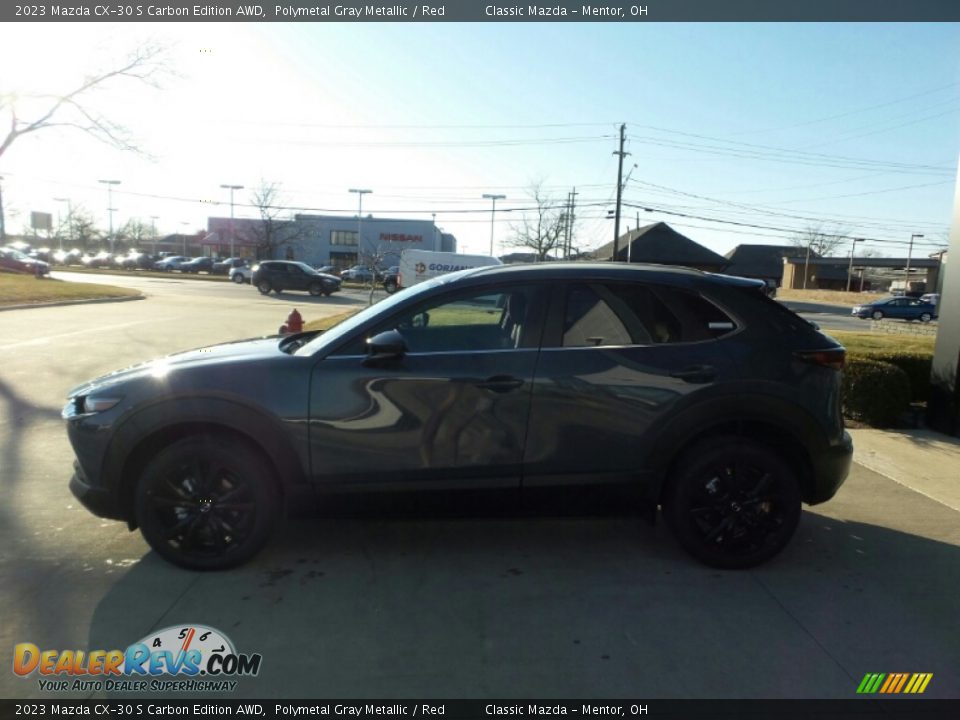 2023 Mazda CX-30 S Carbon Edition AWD Polymetal Gray Metallic / Red Photo #6