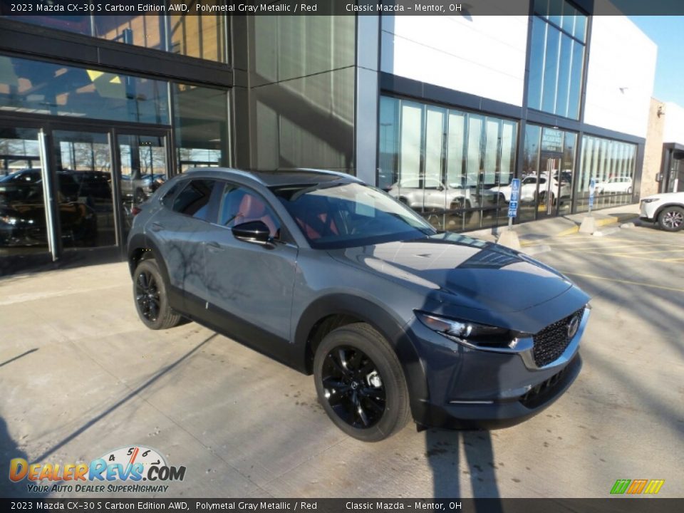 2023 Mazda CX-30 S Carbon Edition AWD Polymetal Gray Metallic / Red Photo #1