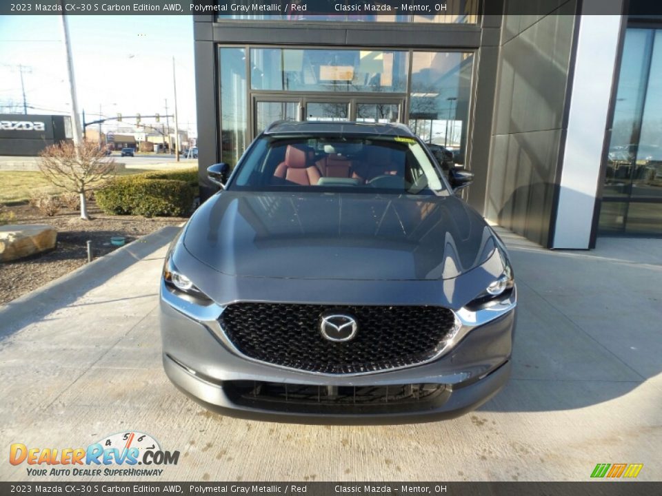 2023 Mazda CX-30 S Carbon Edition AWD Polymetal Gray Metallic / Red Photo #2