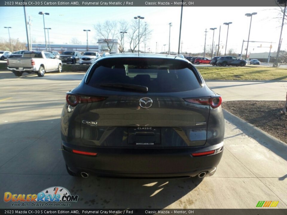 2023 Mazda CX-30 S Carbon Edition AWD Polymetal Gray Metallic / Red Photo #5