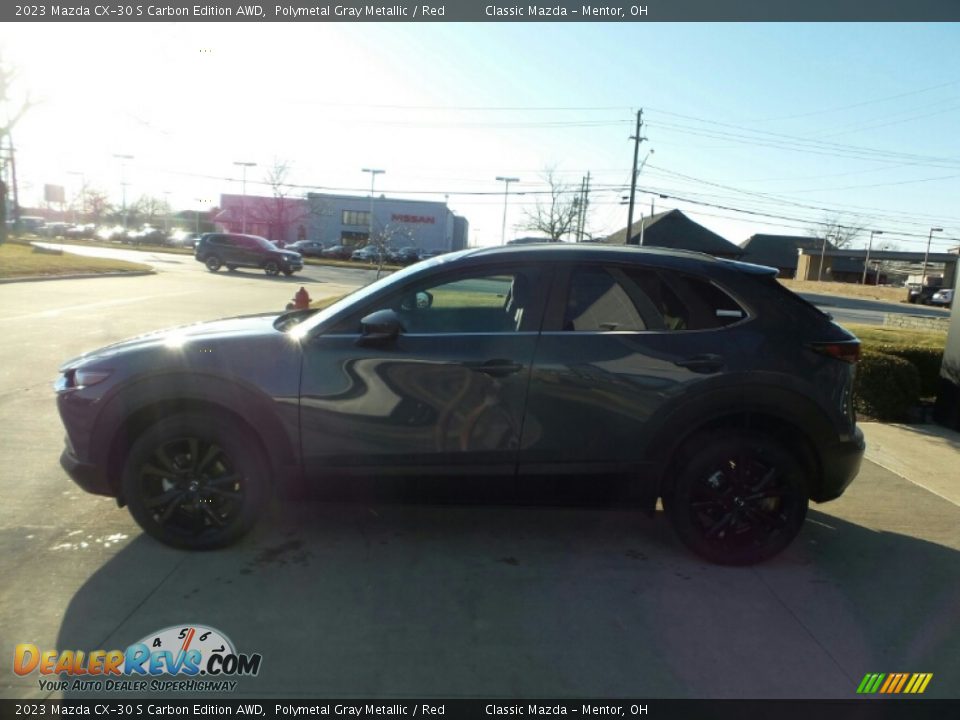 2023 Mazda CX-30 S Carbon Edition AWD Polymetal Gray Metallic / Red Photo #6