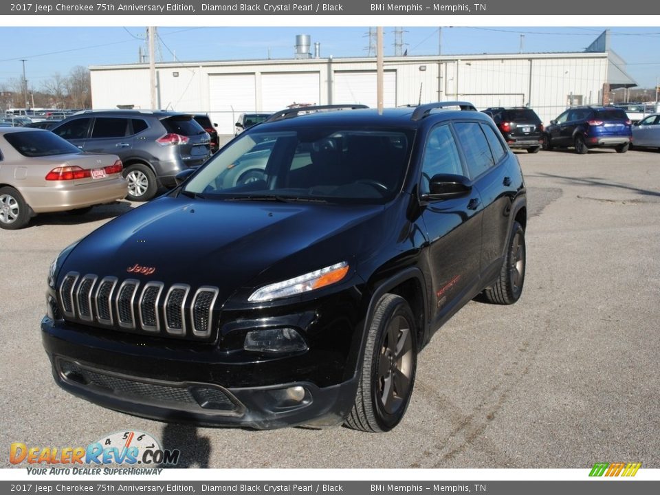 2017 Jeep Cherokee 75th Anniversary Edition Diamond Black Crystal Pearl / Black Photo #1