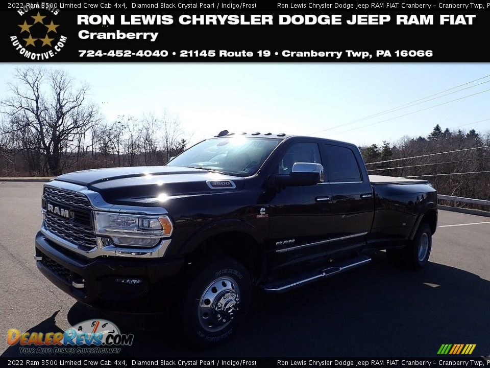 2022 Ram 3500 Limited Crew Cab 4x4 Diamond Black Crystal Pearl / Indigo/Frost Photo #1