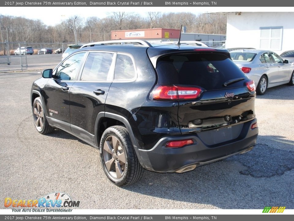 2017 Jeep Cherokee 75th Anniversary Edition Diamond Black Crystal Pearl / Black Photo #3