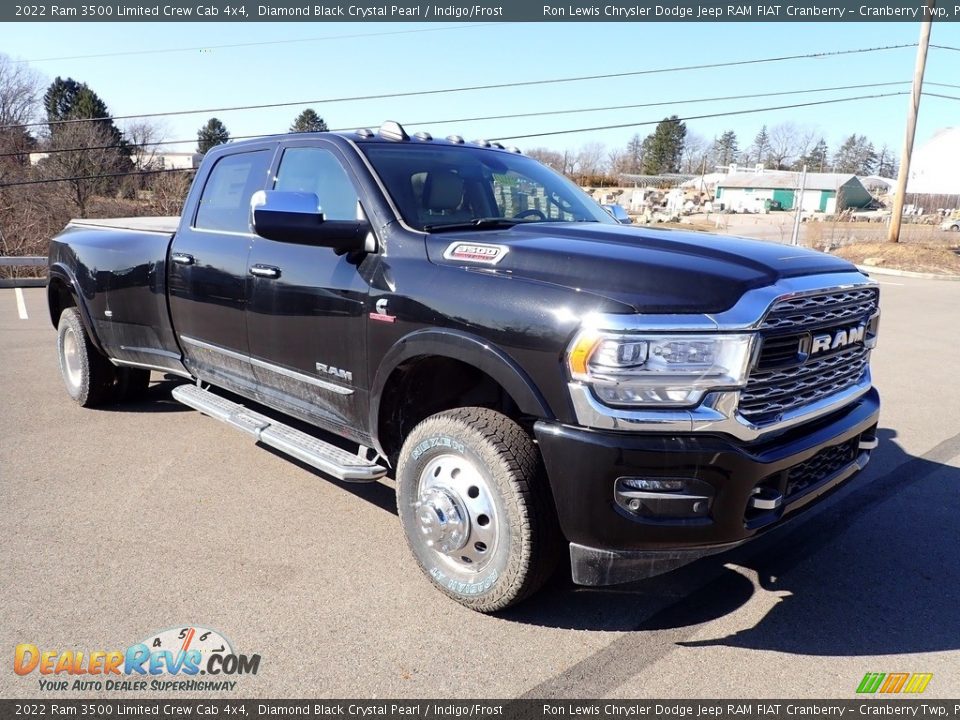 2022 Ram 3500 Limited Crew Cab 4x4 Diamond Black Crystal Pearl / Indigo/Frost Photo #3