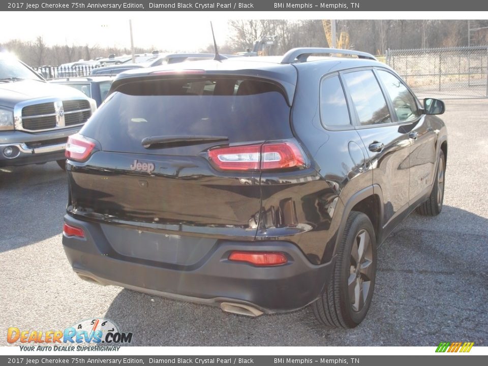 2017 Jeep Cherokee 75th Anniversary Edition Diamond Black Crystal Pearl / Black Photo #5