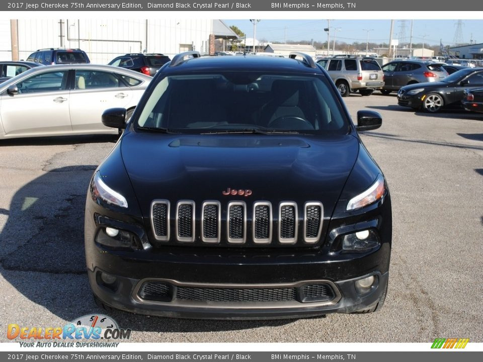 2017 Jeep Cherokee 75th Anniversary Edition Diamond Black Crystal Pearl / Black Photo #8