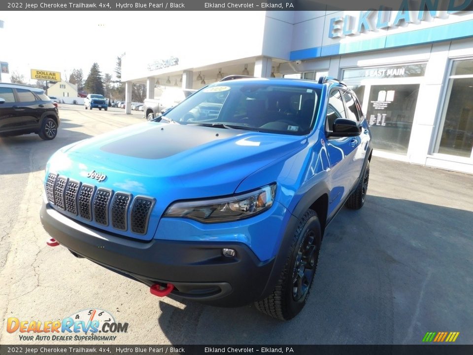 2022 Jeep Cherokee Trailhawk 4x4 Hydro Blue Pearl / Black Photo #2