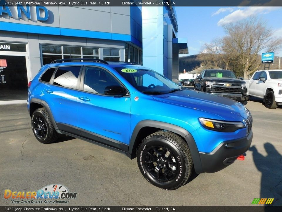 2022 Jeep Cherokee Trailhawk 4x4 Hydro Blue Pearl / Black Photo #5
