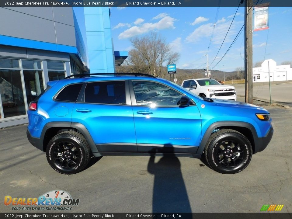 2022 Jeep Cherokee Trailhawk 4x4 Hydro Blue Pearl / Black Photo #6