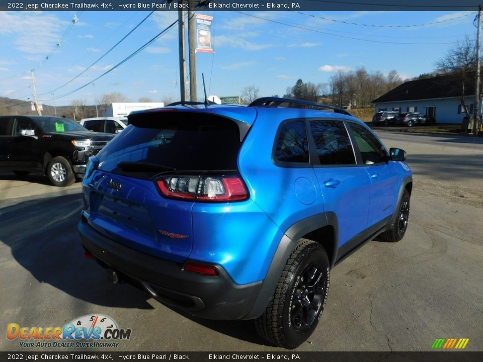 2022 Jeep Cherokee Trailhawk 4x4 Hydro Blue Pearl / Black Photo #7