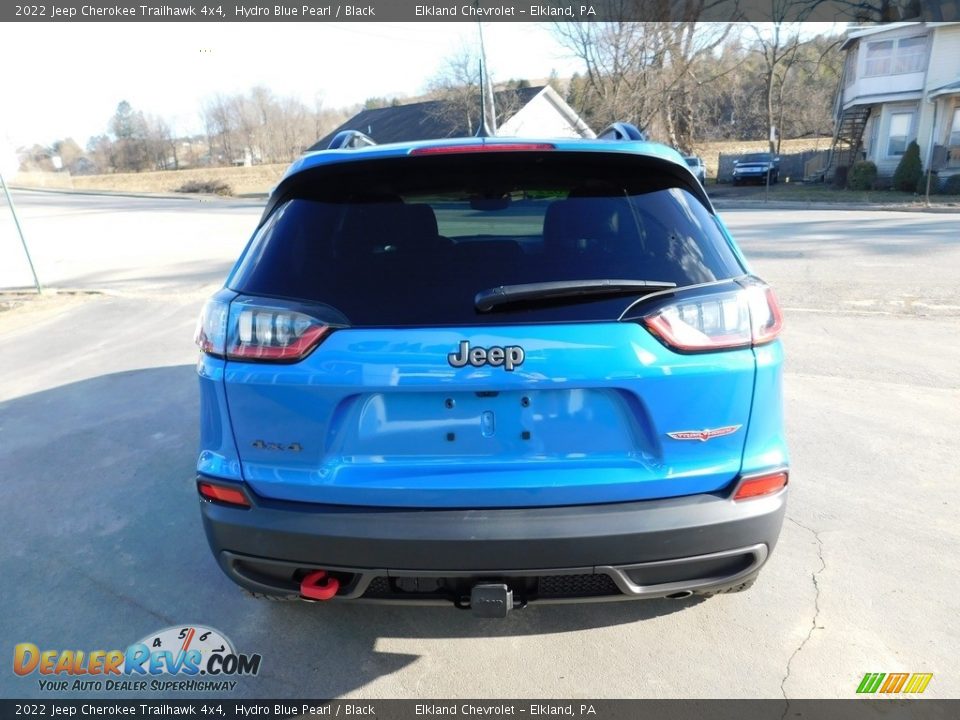 2022 Jeep Cherokee Trailhawk 4x4 Hydro Blue Pearl / Black Photo #8