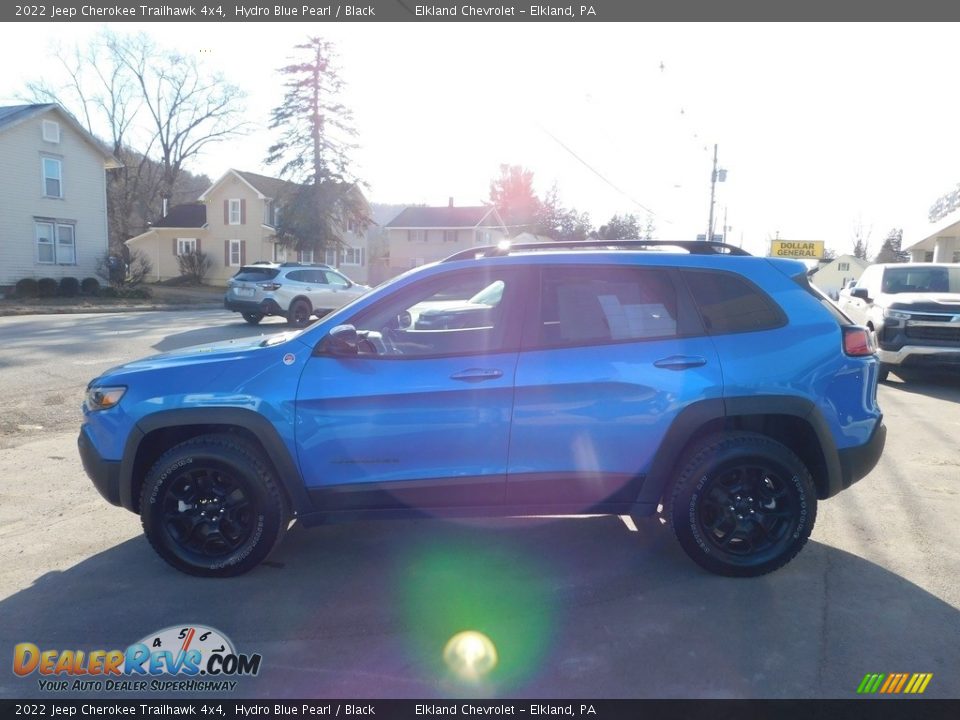 2022 Jeep Cherokee Trailhawk 4x4 Hydro Blue Pearl / Black Photo #10