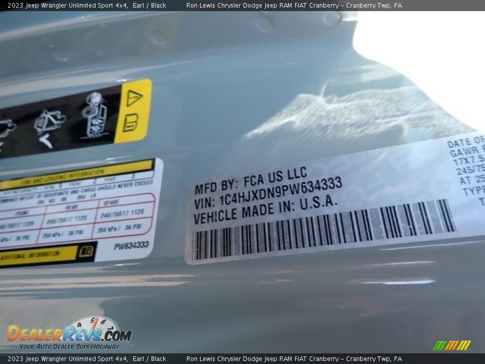2023 Jeep Wrangler Unlimited Sport 4x4 Earl / Black Photo #20