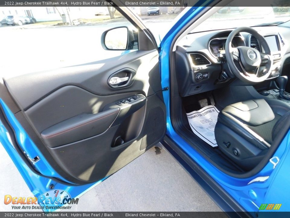 2022 Jeep Cherokee Trailhawk 4x4 Hydro Blue Pearl / Black Photo #15