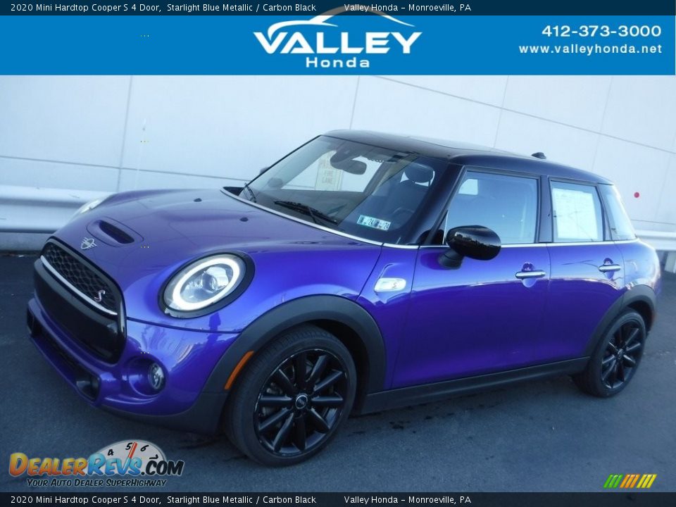 2020 Mini Hardtop Cooper S 4 Door Starlight Blue Metallic / Carbon Black Photo #1