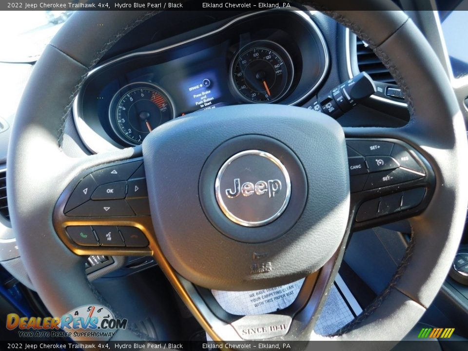 2022 Jeep Cherokee Trailhawk 4x4 Hydro Blue Pearl / Black Photo #22