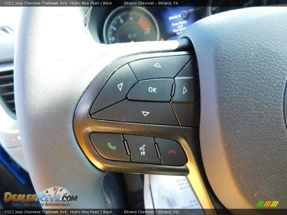 2022 Jeep Cherokee Trailhawk 4x4 Hydro Blue Pearl / Black Photo #24
