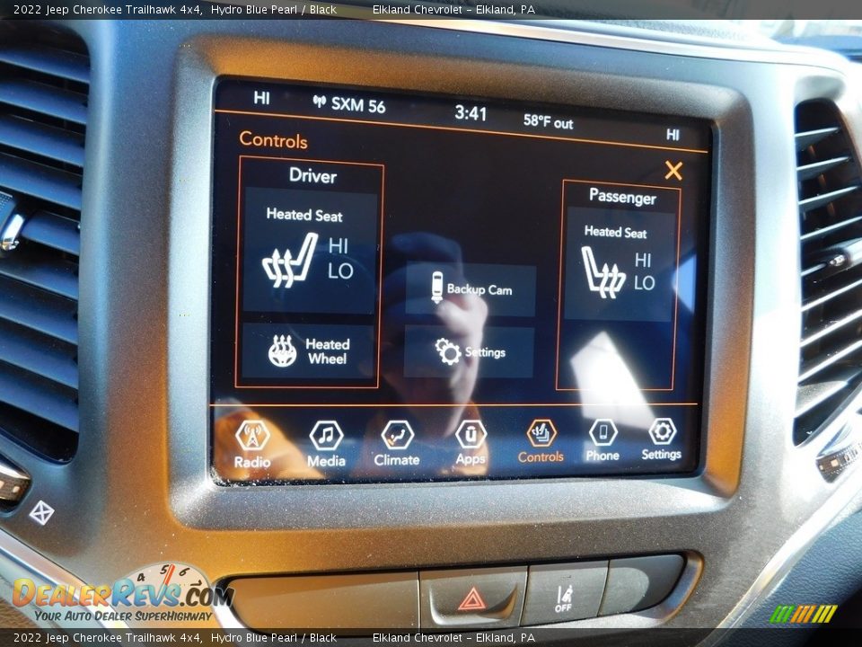 2022 Jeep Cherokee Trailhawk 4x4 Hydro Blue Pearl / Black Photo #30