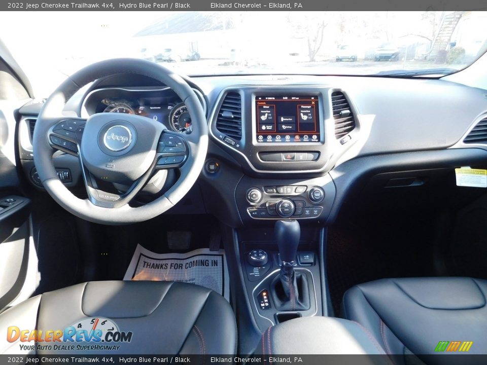 2022 Jeep Cherokee Trailhawk 4x4 Hydro Blue Pearl / Black Photo #35