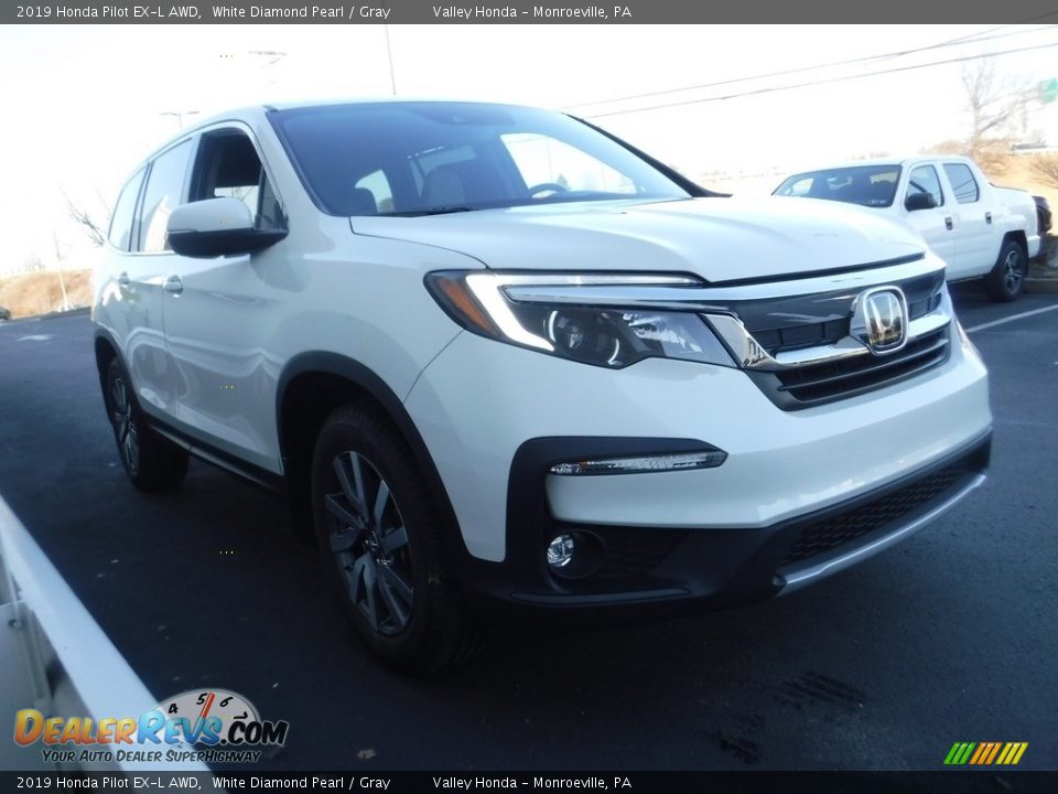 2019 Honda Pilot EX-L AWD White Diamond Pearl / Gray Photo #6