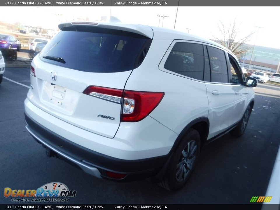 2019 Honda Pilot EX-L AWD White Diamond Pearl / Gray Photo #7