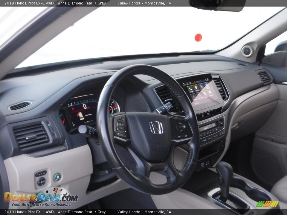 2019 Honda Pilot EX-L AWD White Diamond Pearl / Gray Photo #13