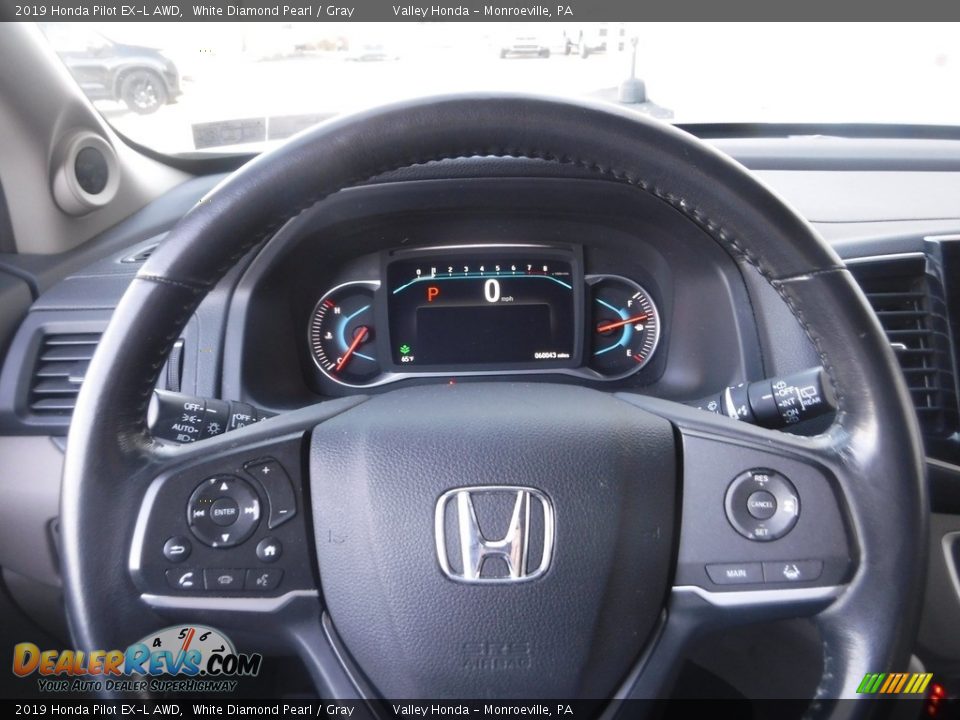 2019 Honda Pilot EX-L AWD White Diamond Pearl / Gray Photo #28