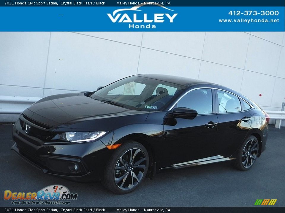 2021 Honda Civic Sport Sedan Crystal Black Pearl / Black Photo #1