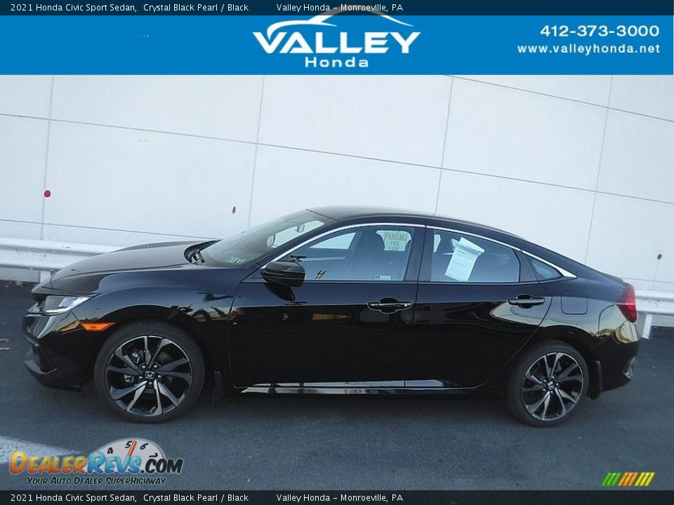 2021 Honda Civic Sport Sedan Crystal Black Pearl / Black Photo #2