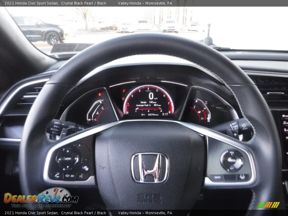 2021 Honda Civic Sport Sedan Crystal Black Pearl / Black Photo #20