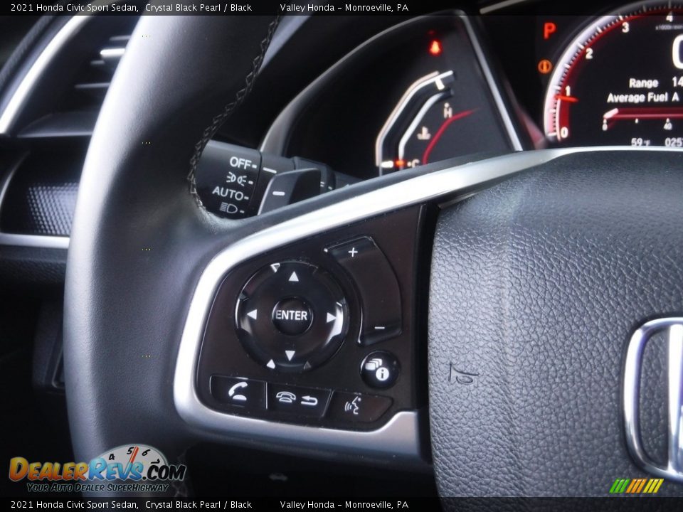 2021 Honda Civic Sport Sedan Crystal Black Pearl / Black Photo #21