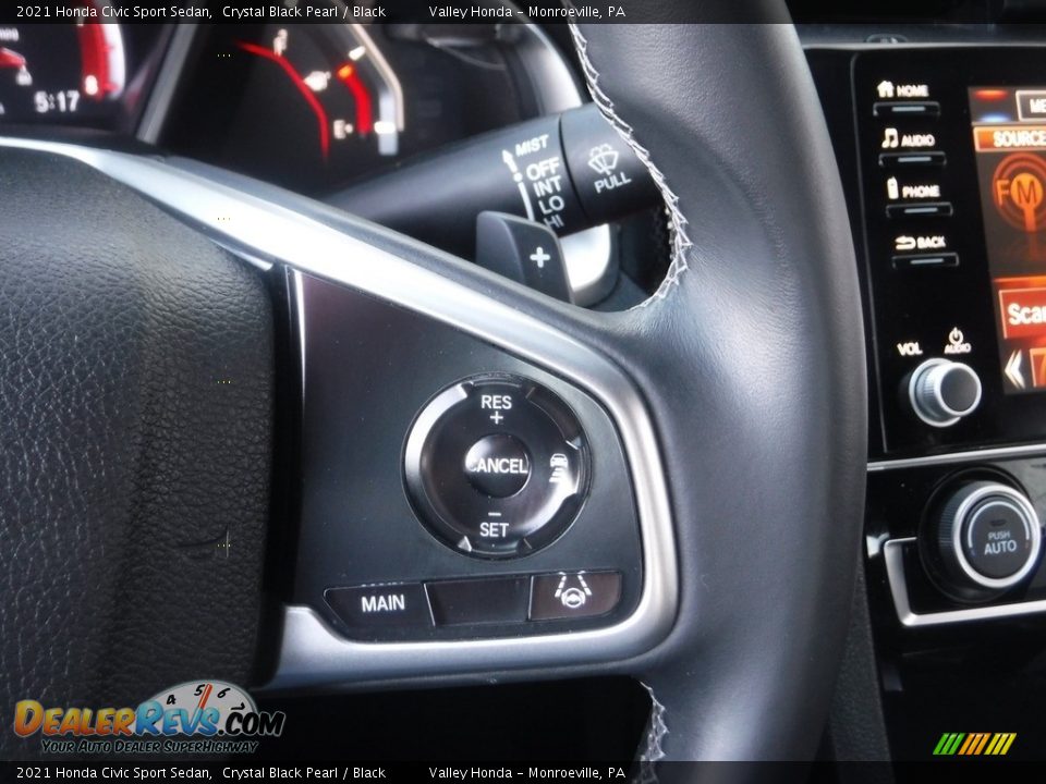 2021 Honda Civic Sport Sedan Crystal Black Pearl / Black Photo #22