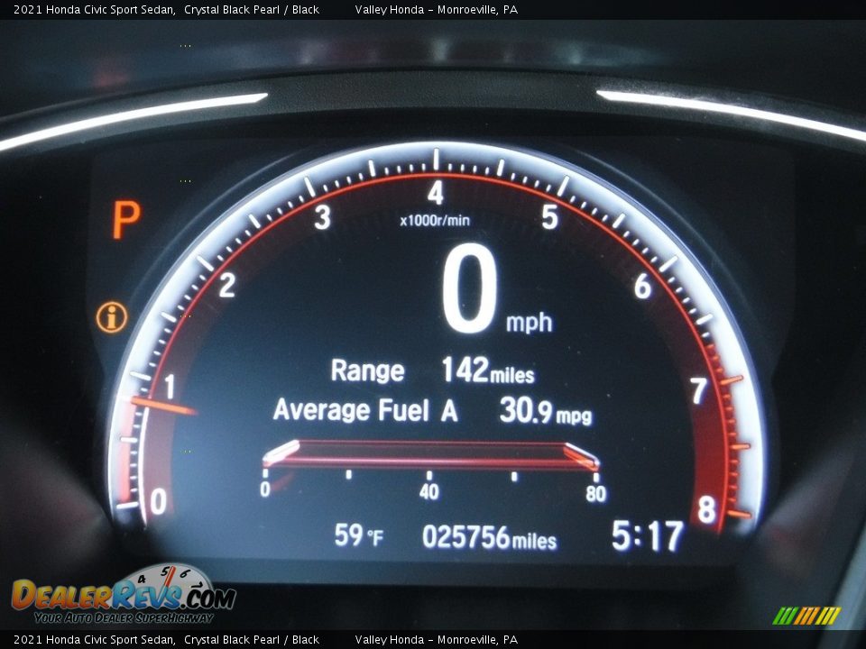 2021 Honda Civic Sport Sedan Crystal Black Pearl / Black Photo #30