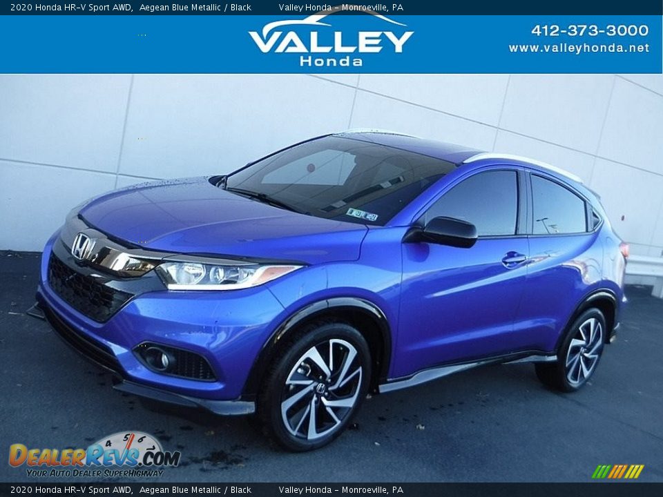 2020 Honda HR-V Sport AWD Aegean Blue Metallic / Black Photo #1