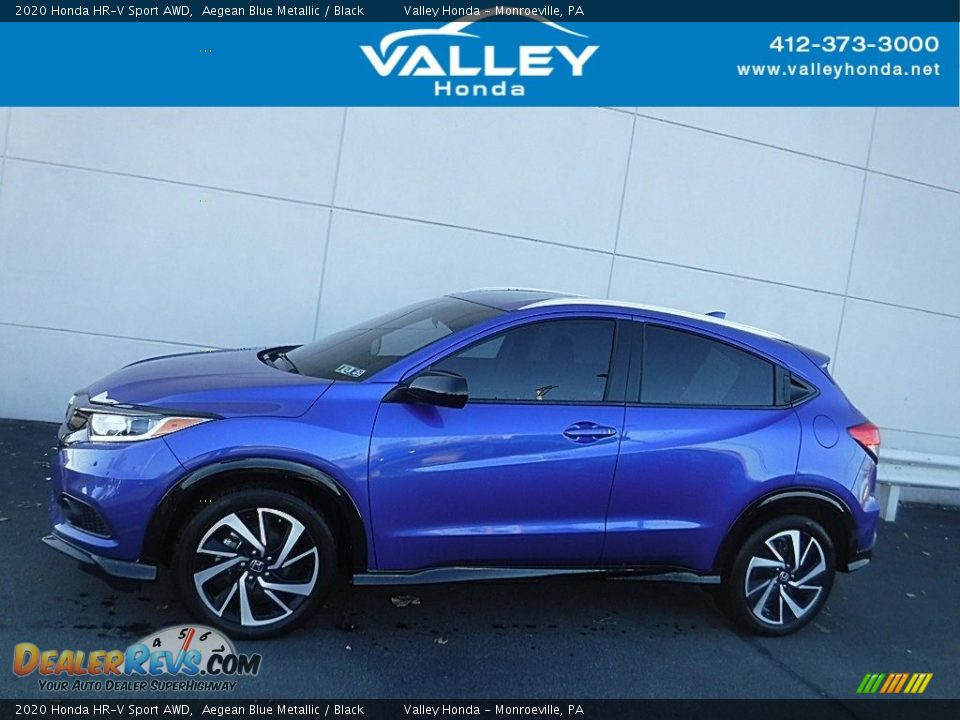 2020 Honda HR-V Sport AWD Aegean Blue Metallic / Black Photo #2