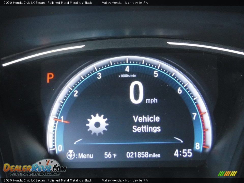 2020 Honda Civic LX Sedan Polished Metal Metallic / Black Photo #27