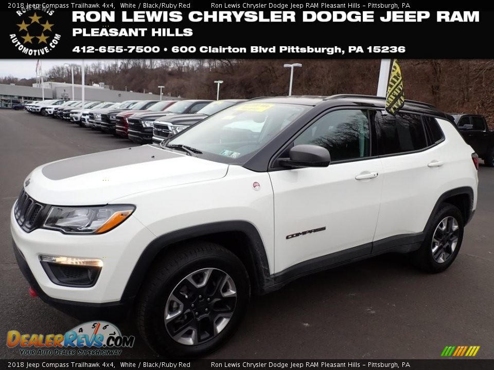 2018 Jeep Compass Trailhawk 4x4 White / Black/Ruby Red Photo #1
