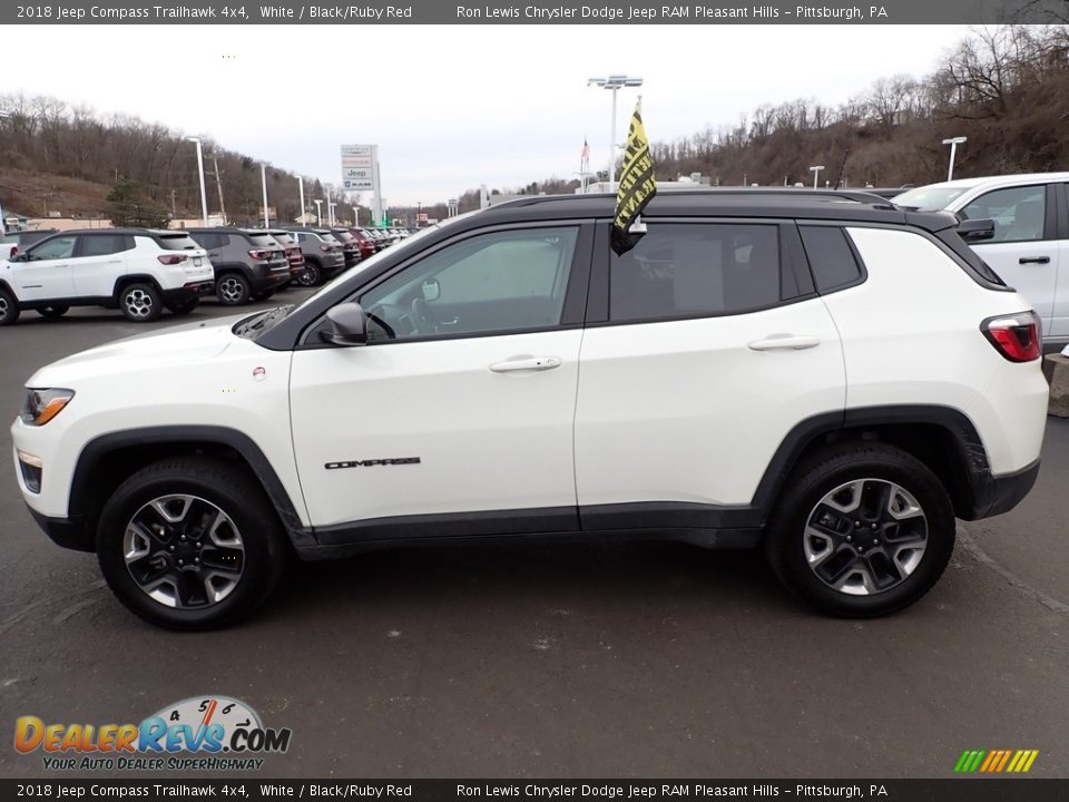 2018 Jeep Compass Trailhawk 4x4 White / Black/Ruby Red Photo #2