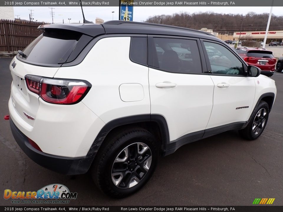 2018 Jeep Compass Trailhawk 4x4 White / Black/Ruby Red Photo #6