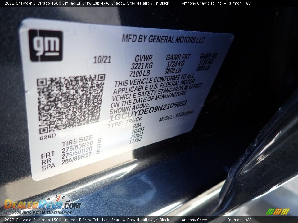 2022 Chevrolet Silverado 1500 Limited LT Crew Cab 4x4 Shadow Gray Metallic / Jet Black Photo #15