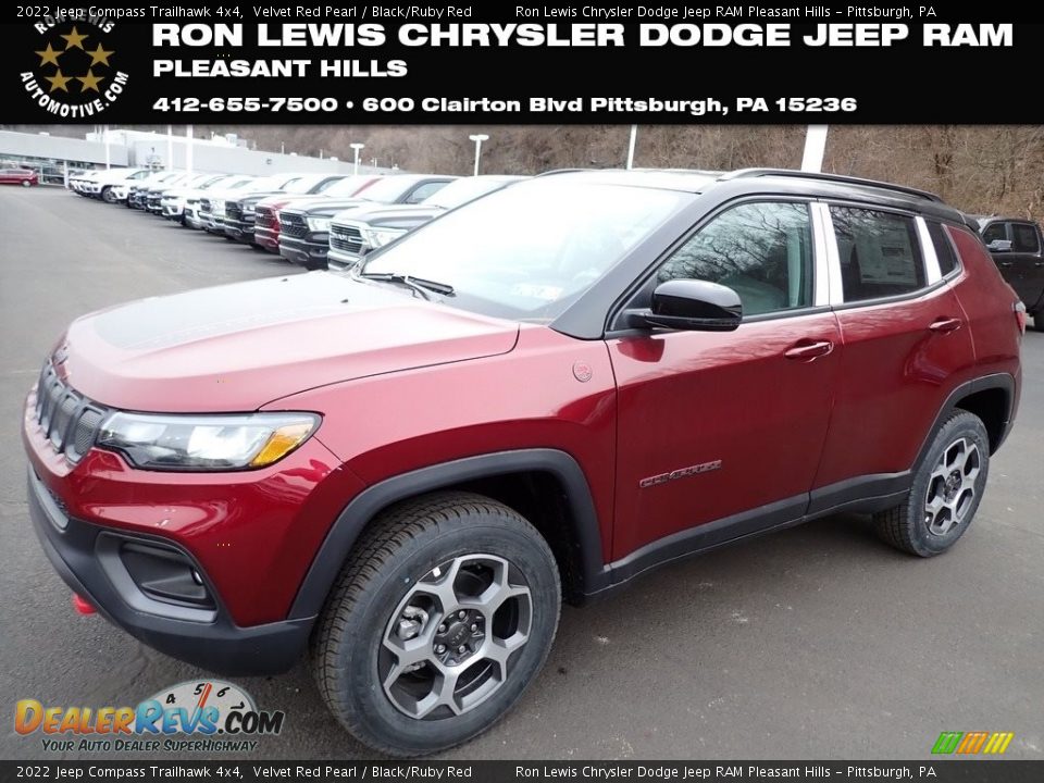 2022 Jeep Compass Trailhawk 4x4 Velvet Red Pearl / Black/Ruby Red Photo #1