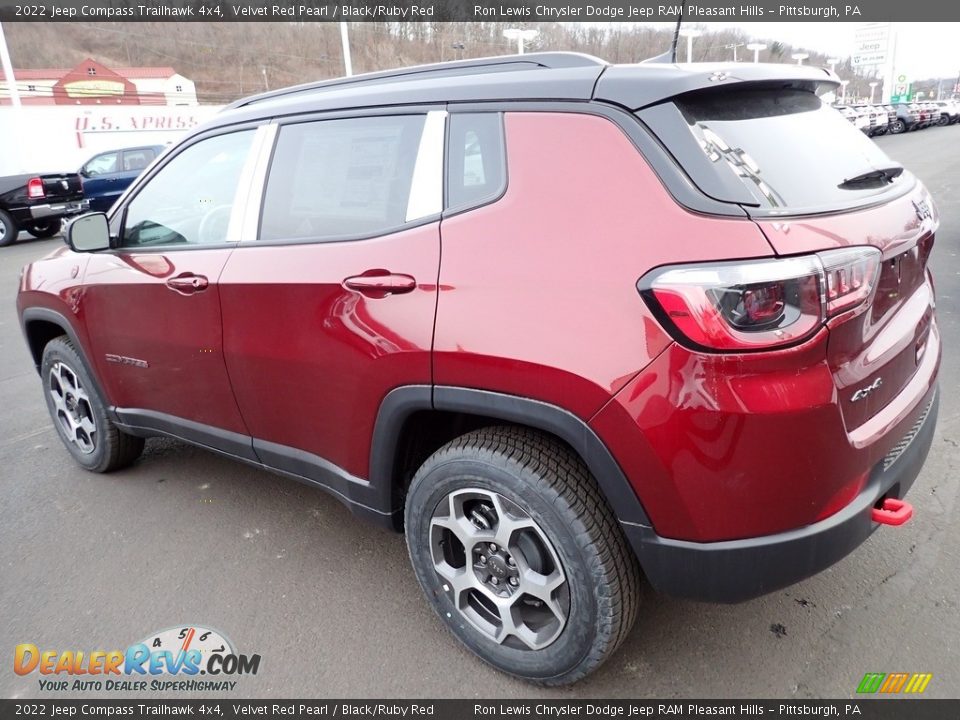 2022 Jeep Compass Trailhawk 4x4 Velvet Red Pearl / Black/Ruby Red Photo #3